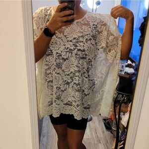 Pinkblush lace oversized blouse/cover Up One Size Fits Most  